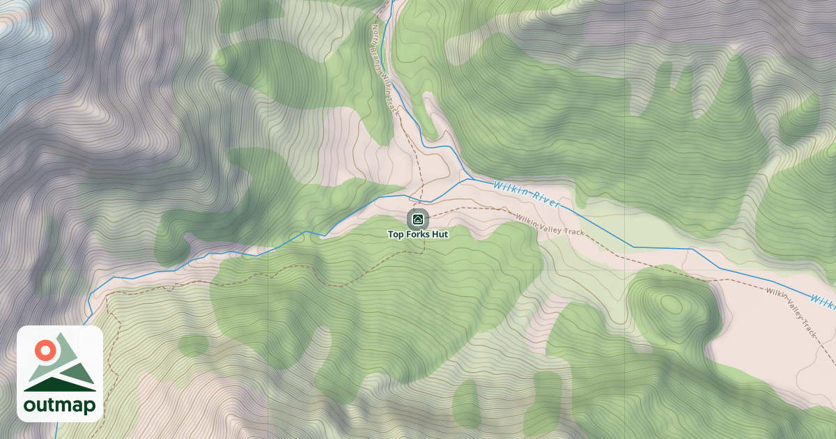 Map of Top Forks Hut