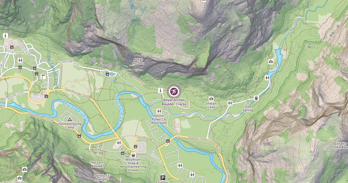 Map preview of Royal Arches Boulder Cracks