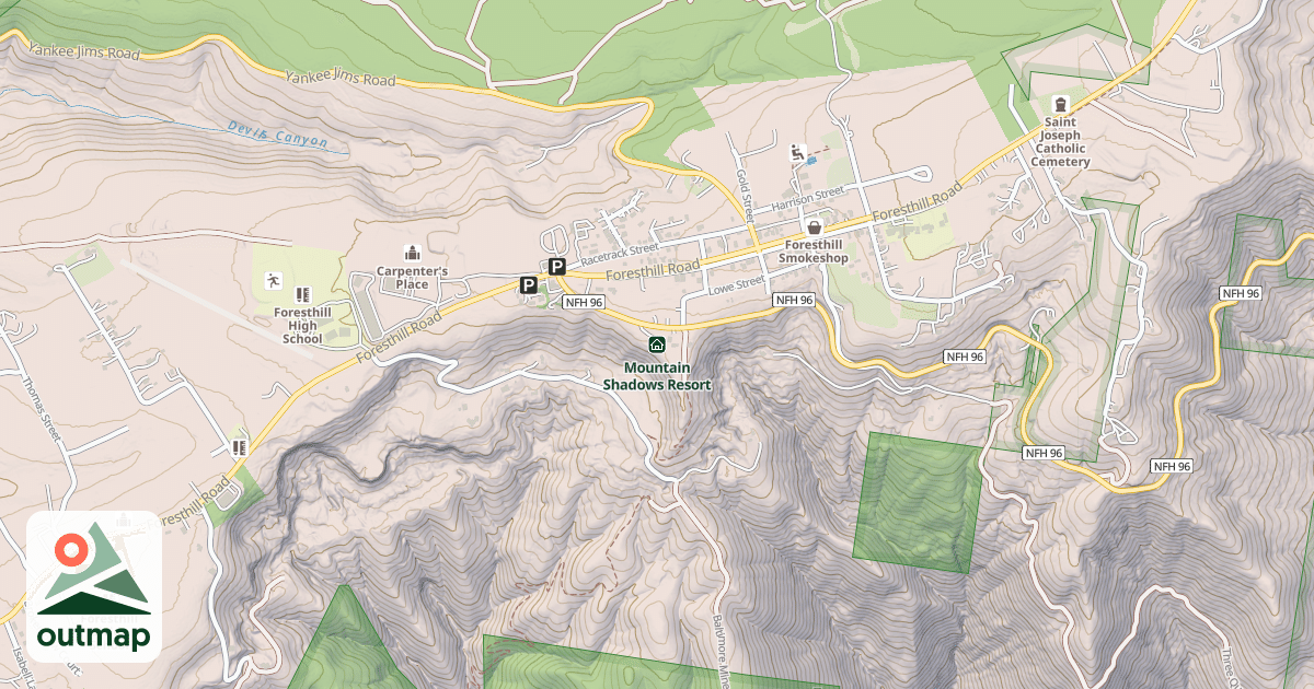 Map of Mountain Shadows Resort