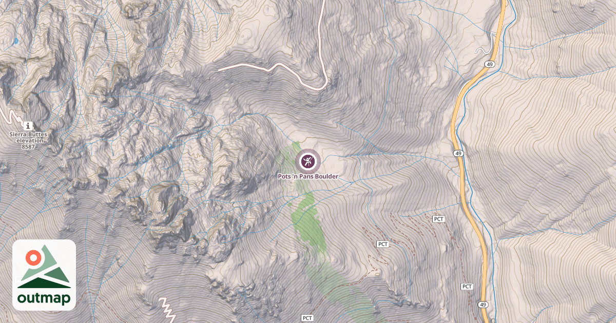 Map of Pots 'n Pans Boulder