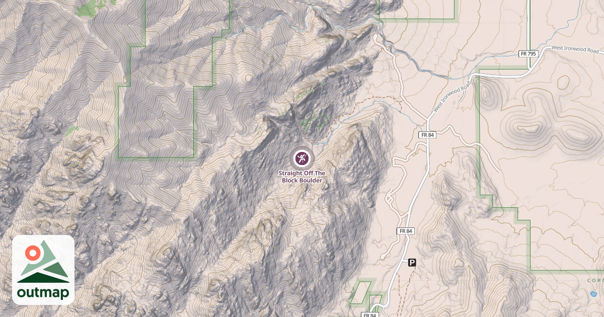 Map of Straight Off The Block Boulder