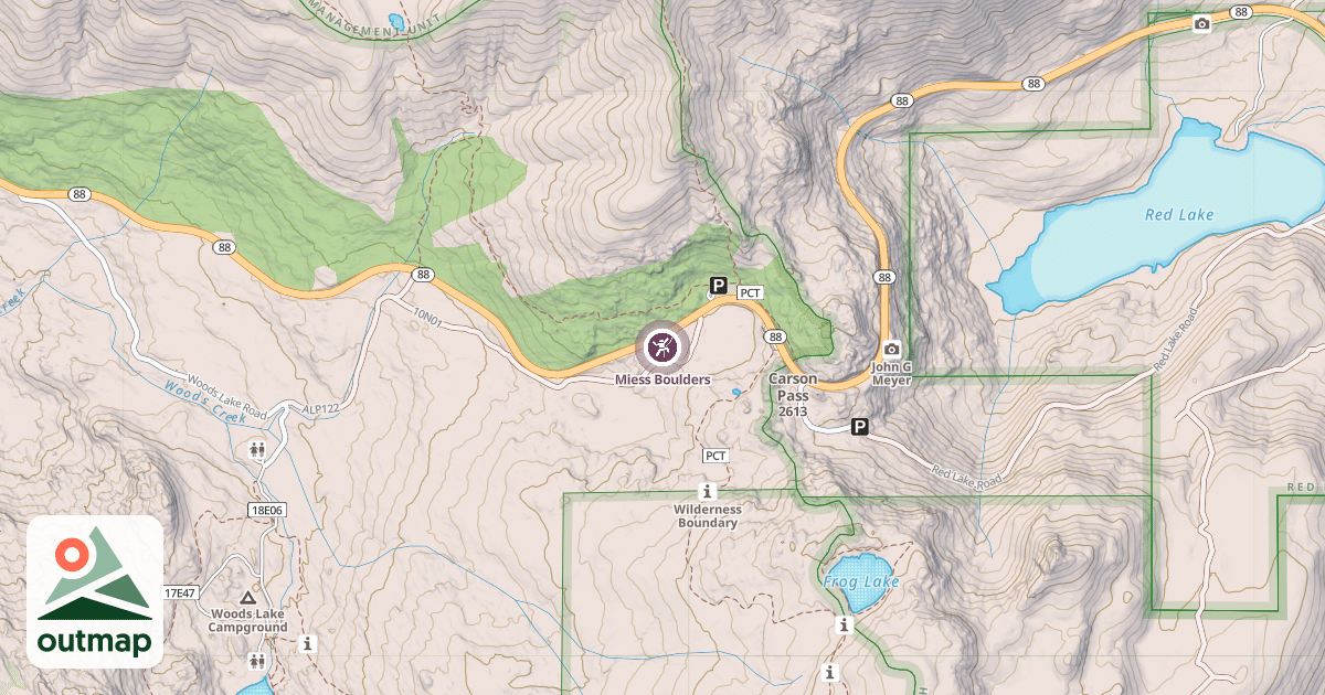 Map of Miess Boulders