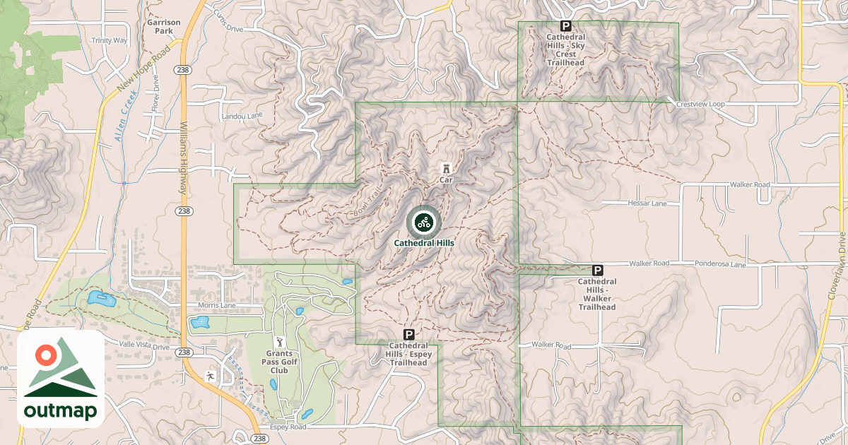 Map of Cathedral Hills
