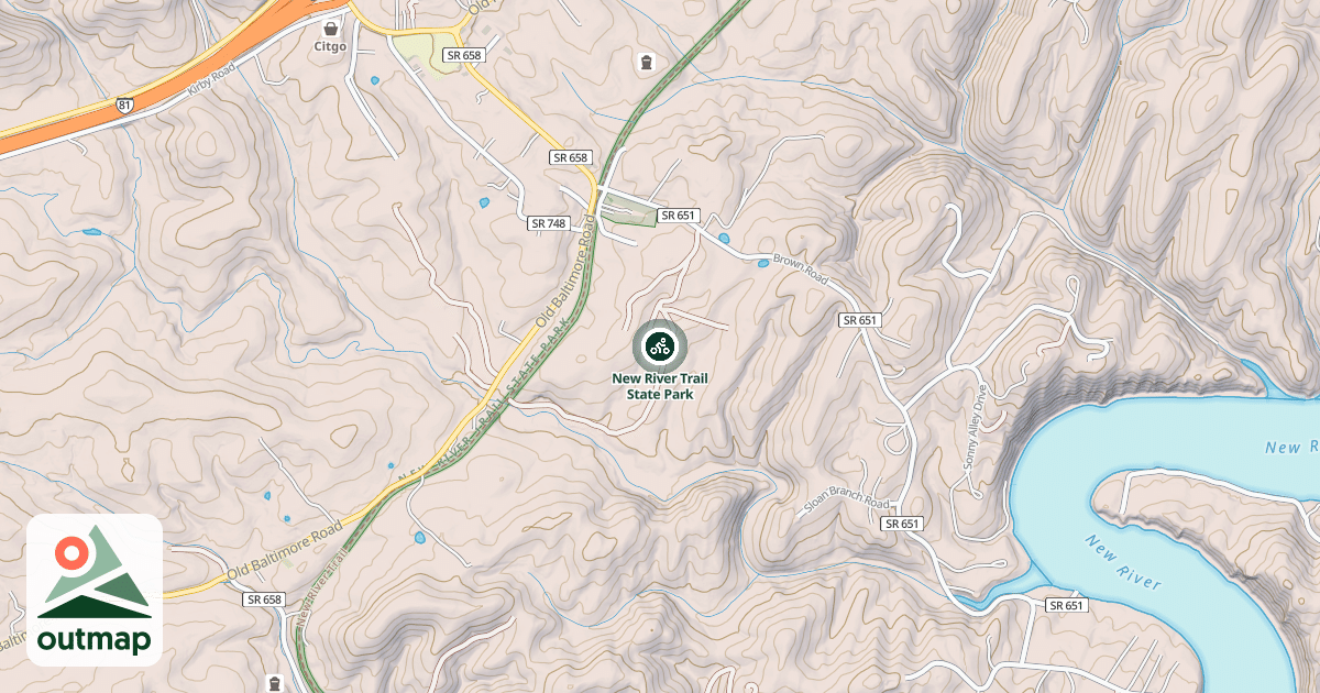 Map of New River Trail State Park