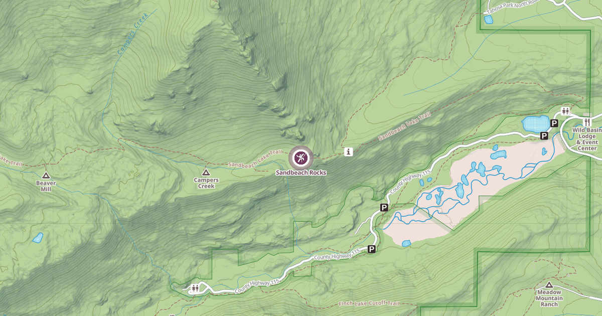 Map preview of Sandbeach Rocks