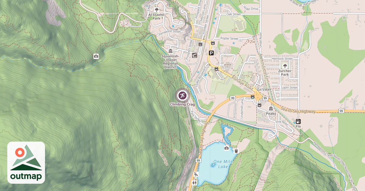 Map of Climbing Crag