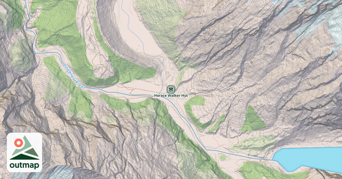 Map of Horace Walker Hut