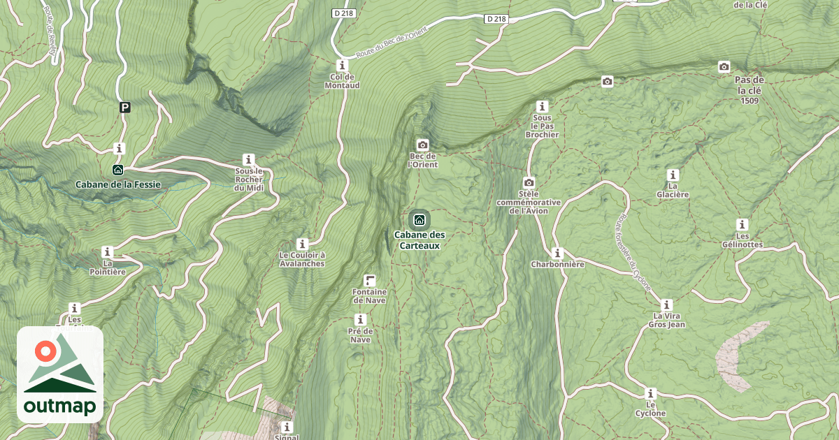 Map of Cabane des Carteaux