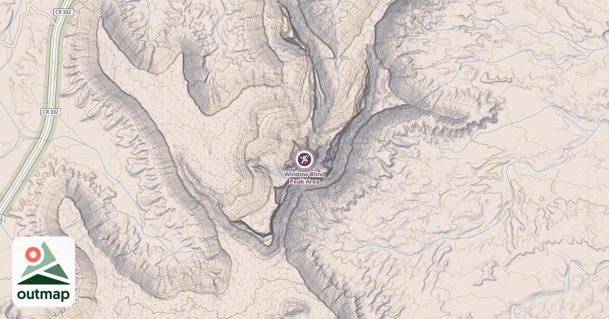 Map of Window Blind Peak Area