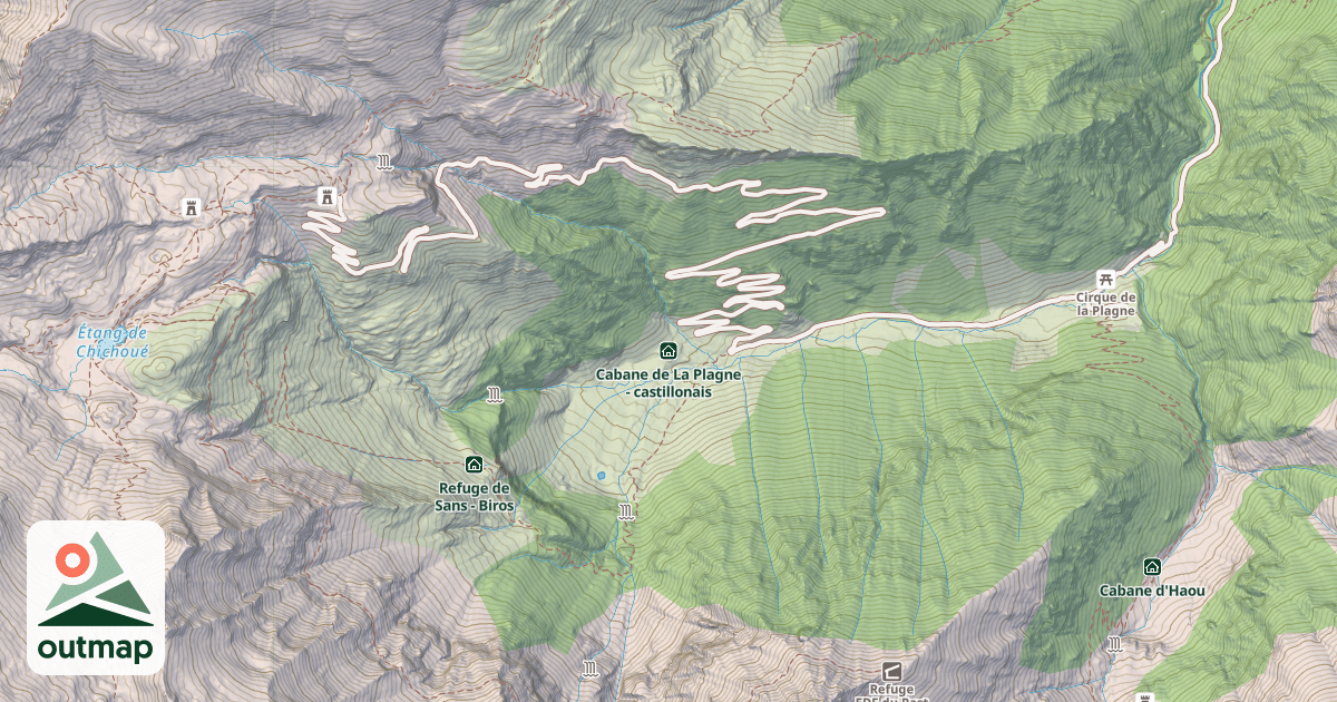 Map of Cabane de La Plagne - castillonais