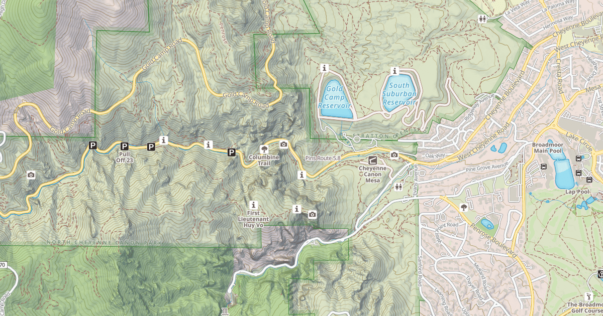 Map preview of Pins Route