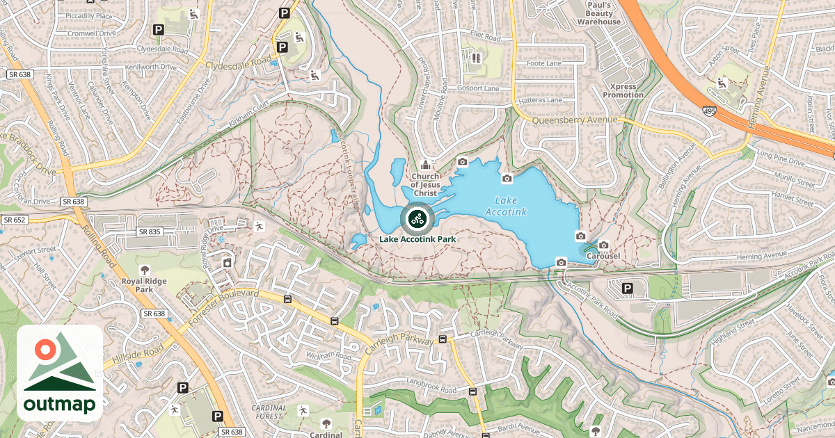 Map of Lake Accotink Park