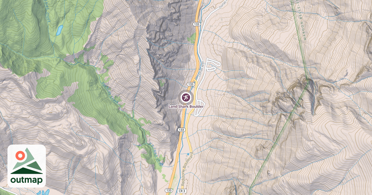 Map of Land Shark Boulder