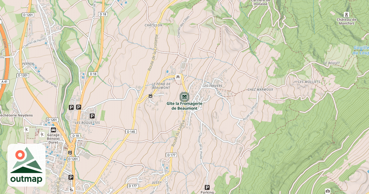 Map of Gîte la Fromagerie de Beaumont
