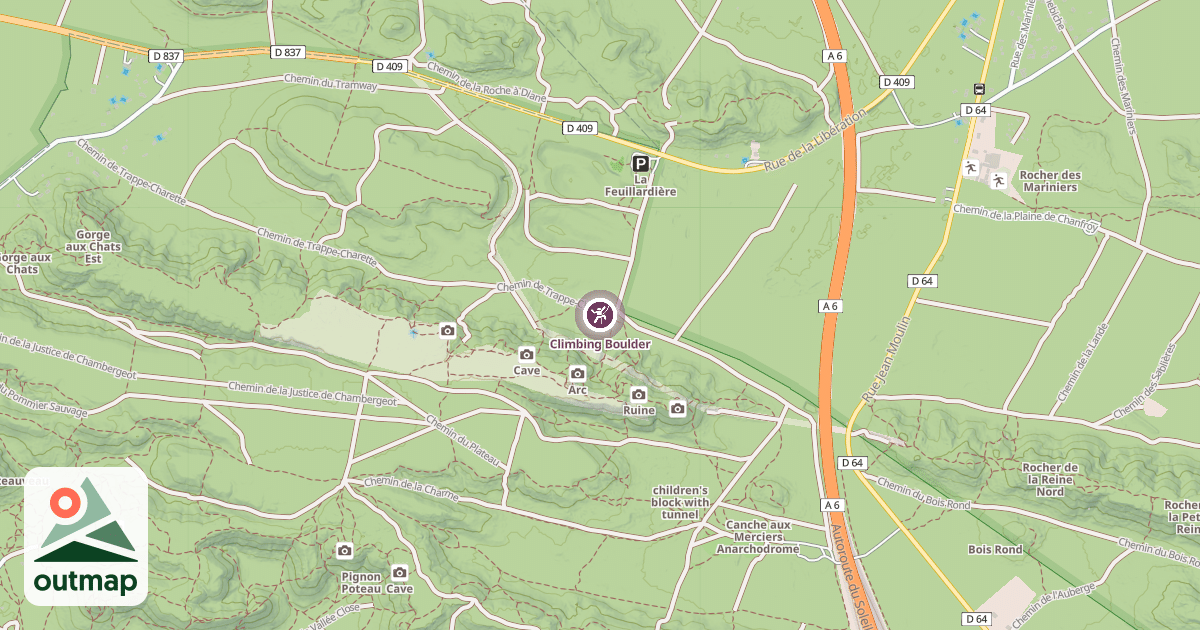 Map of Climbing Boulder