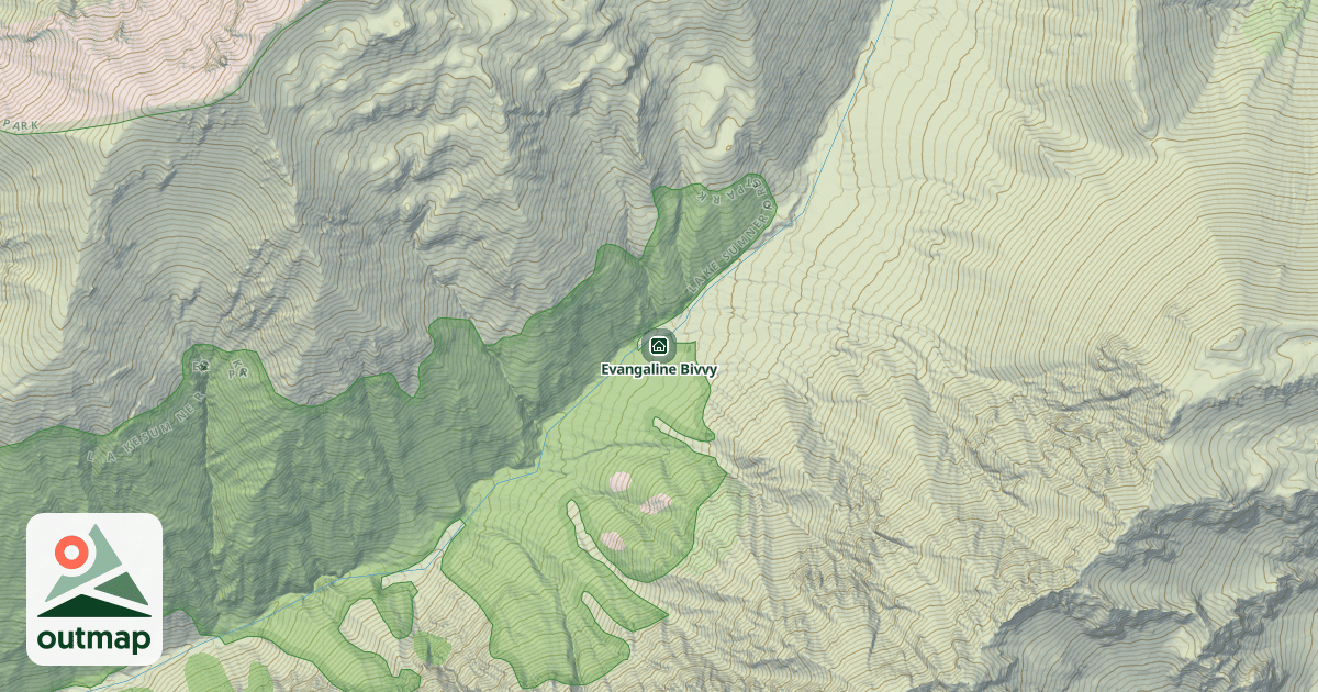 Map of Evangaline Bivvy