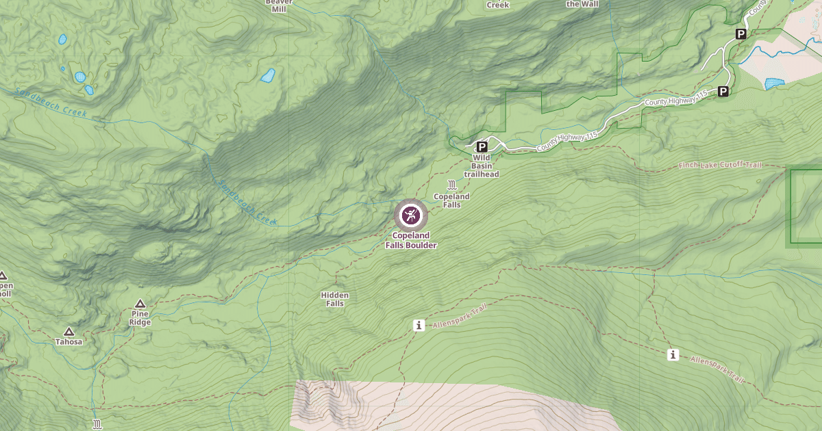 Map preview of Copeland Falls Boulder