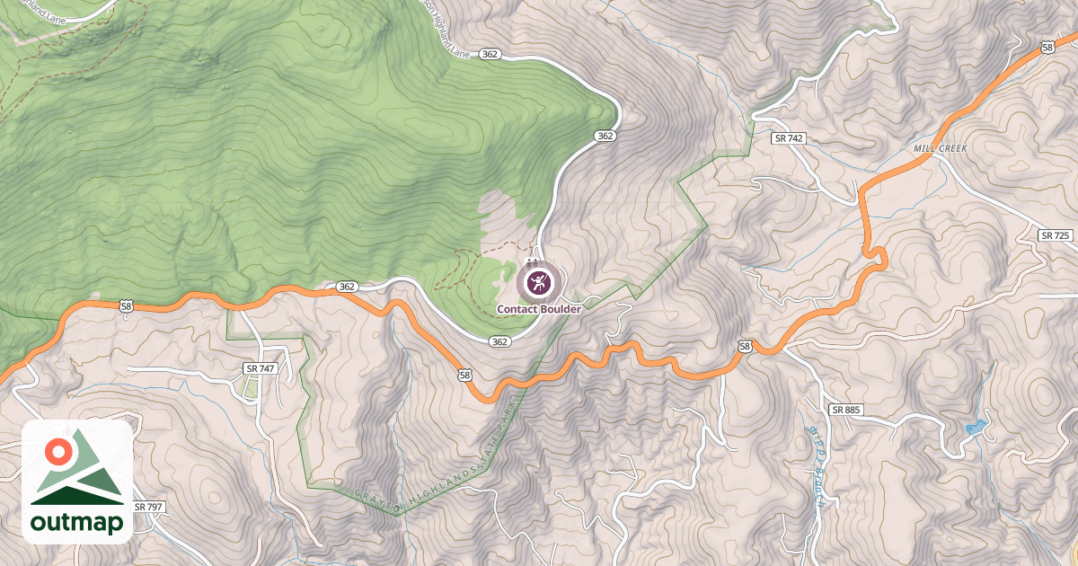 Map of Contact Boulder