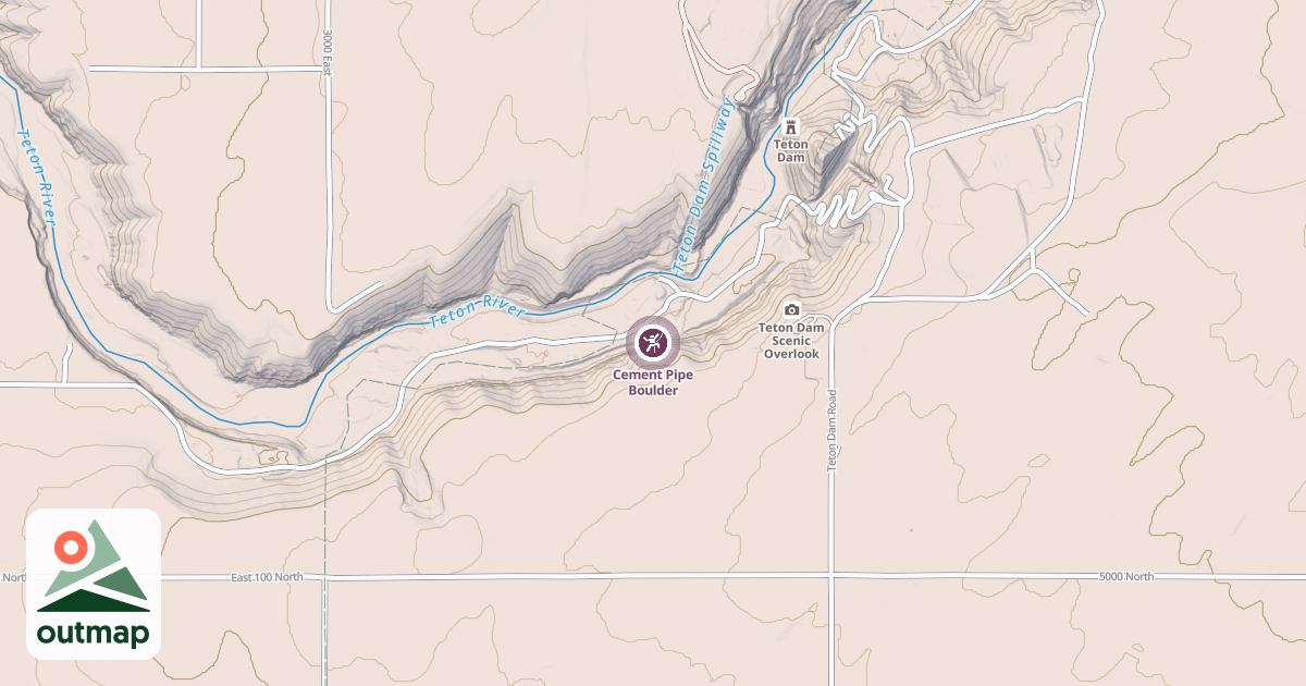 Map of Cement Pipe Boulder