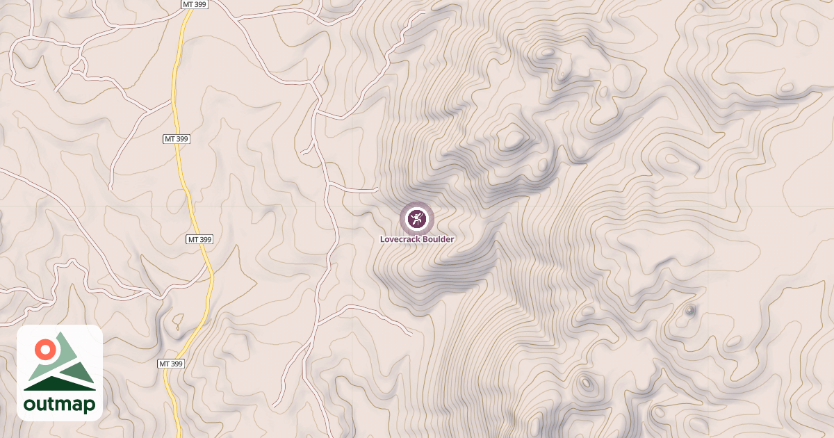 Map of Lovecrack Boulder