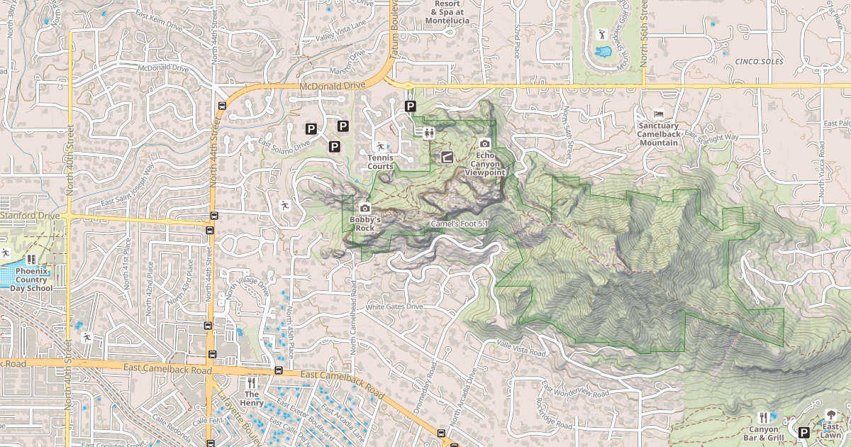 Map preview of Camel's Foot