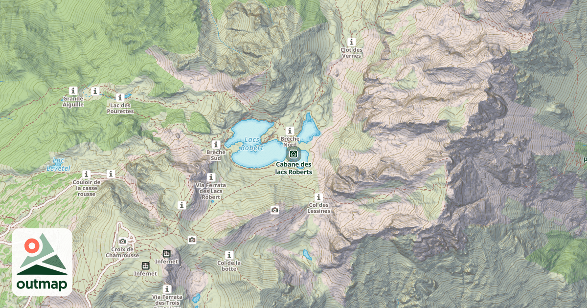 Map of Cabane des lacs Roberts