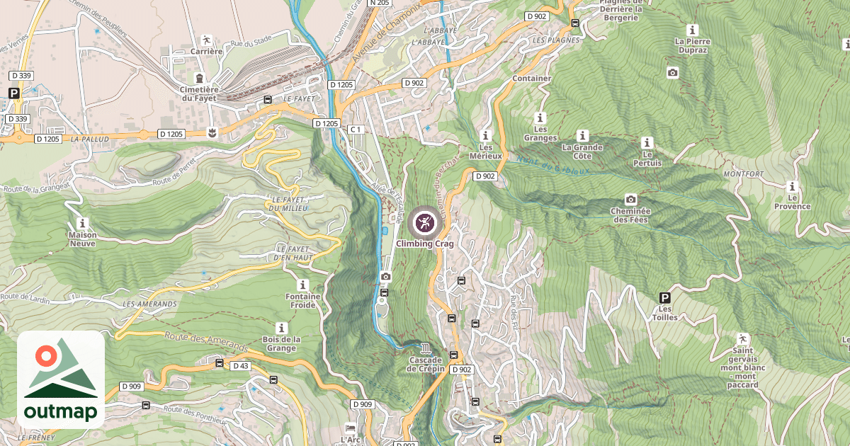 Map of Climbing Crag