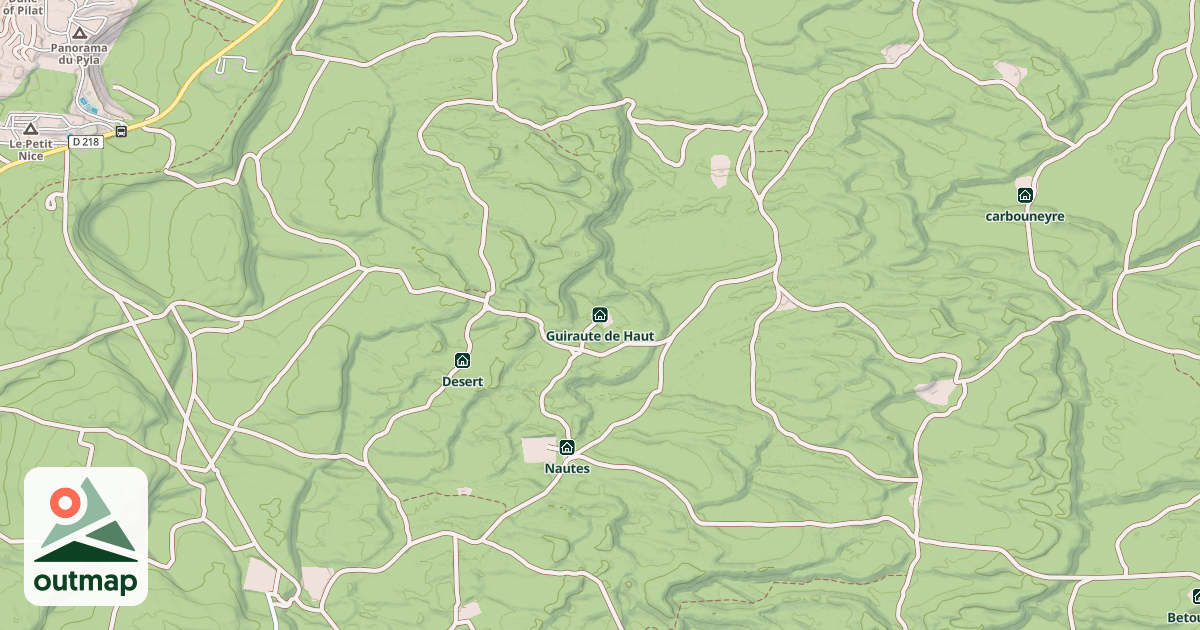 Map of guiraute de haut