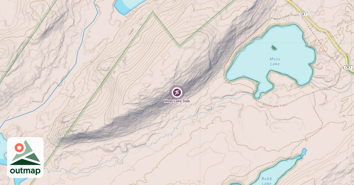 Map of Moss Lake Slab
