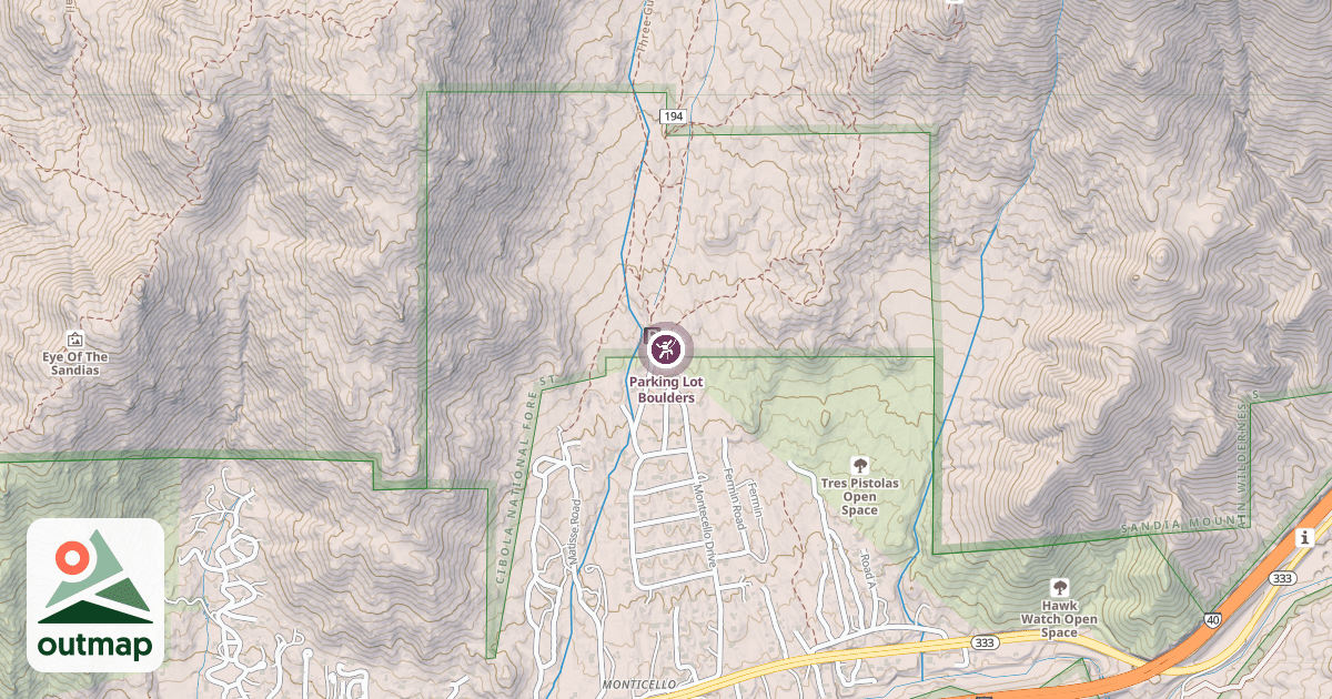 Map of Parking Lot Boulders