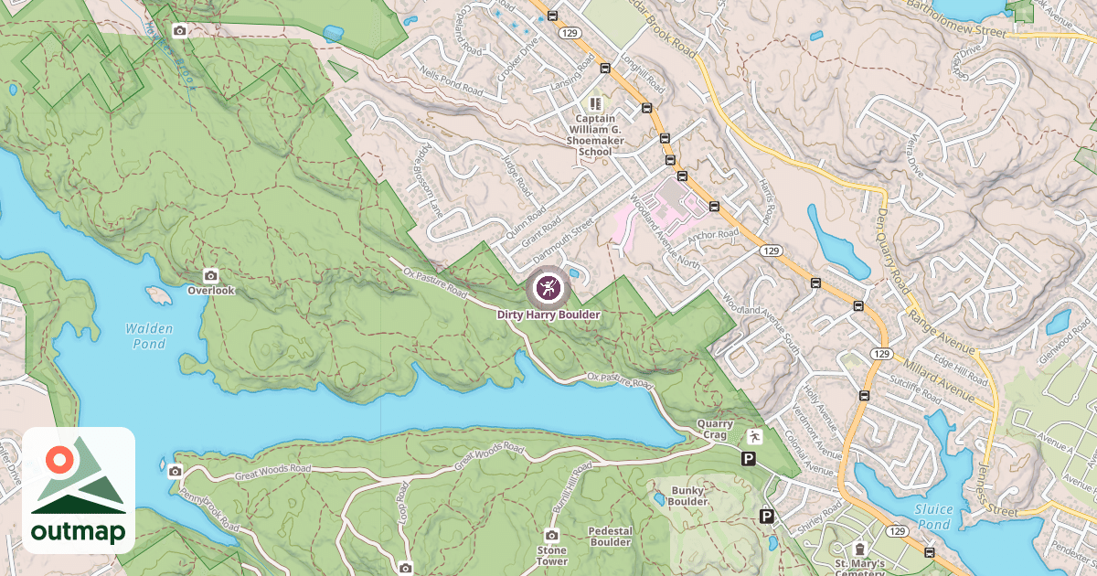 Map of Dirty Harry Boulder