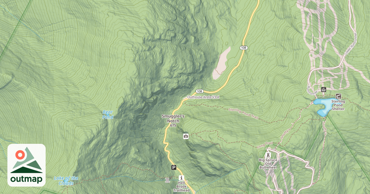 Map of Outhouse Arete