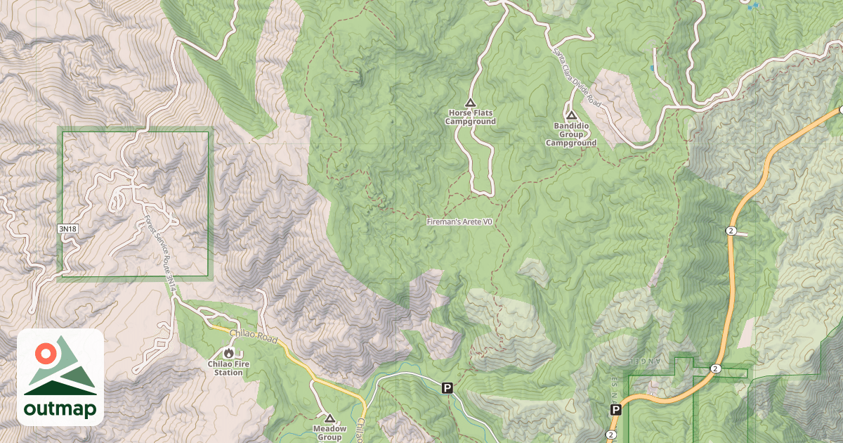 Map of Fireman's Arete