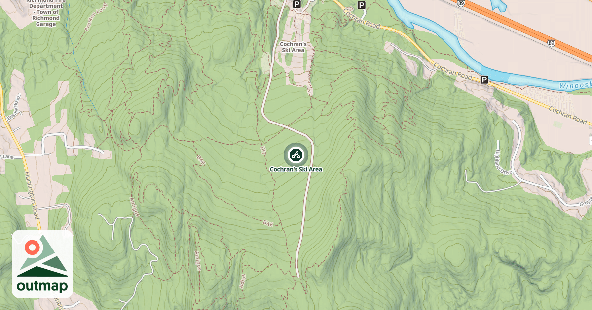 Map of Cochran's Ski Area