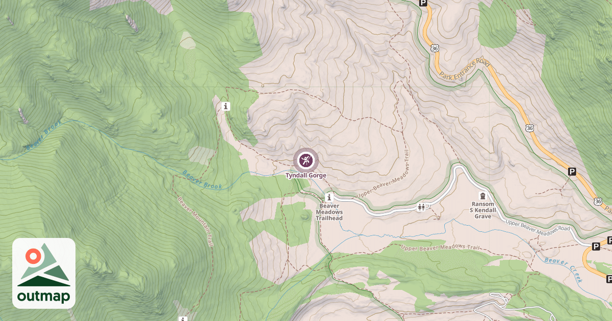 Map of Tyndall Gorge