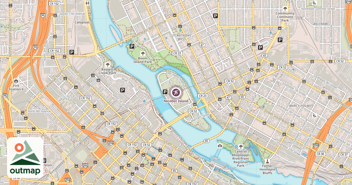 Map of Nicollet Island