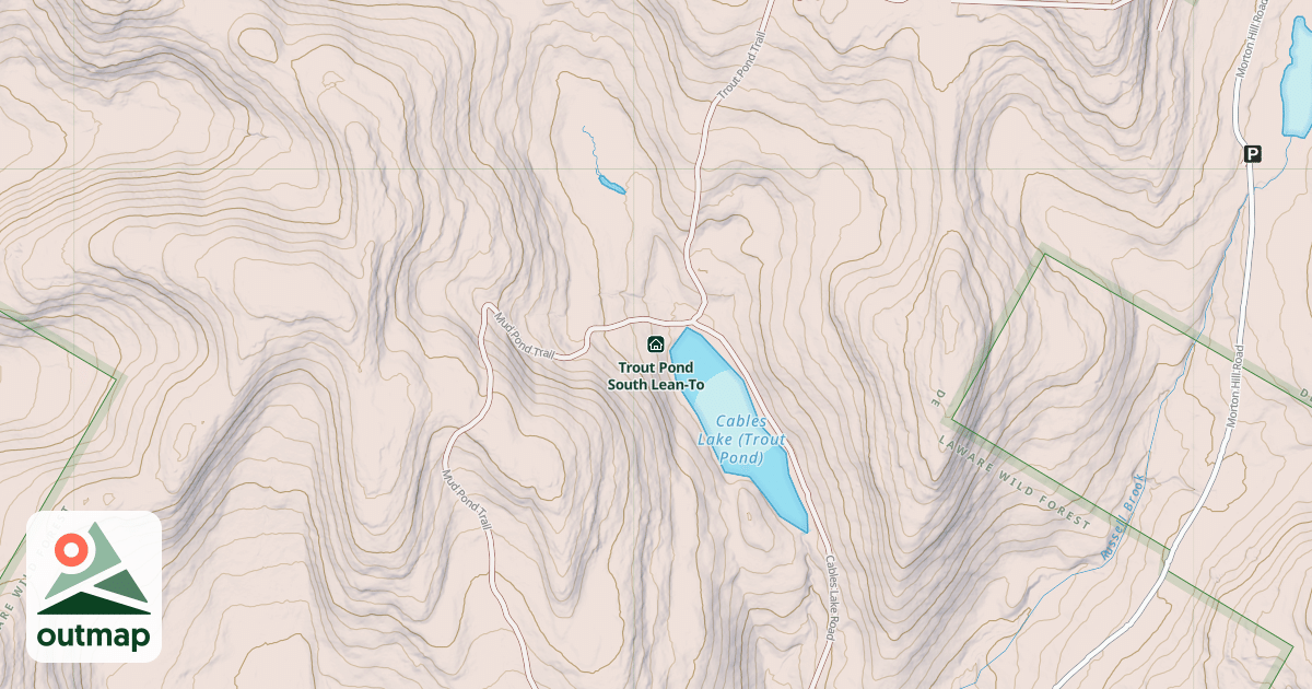 Map of Trout Pond South Lean-To