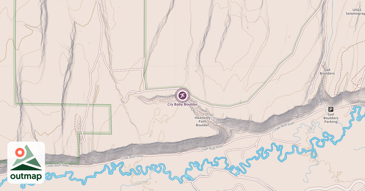 Map of Cry Baby Boulder
