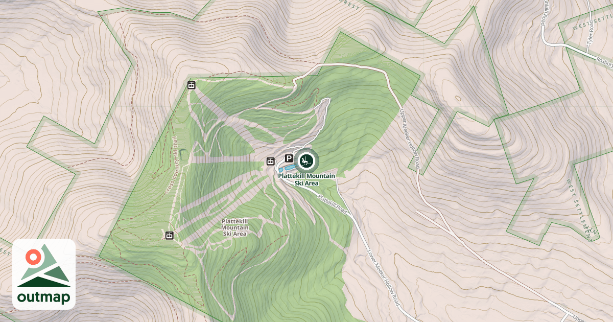 Map of Plattekill Mountain Ski Area