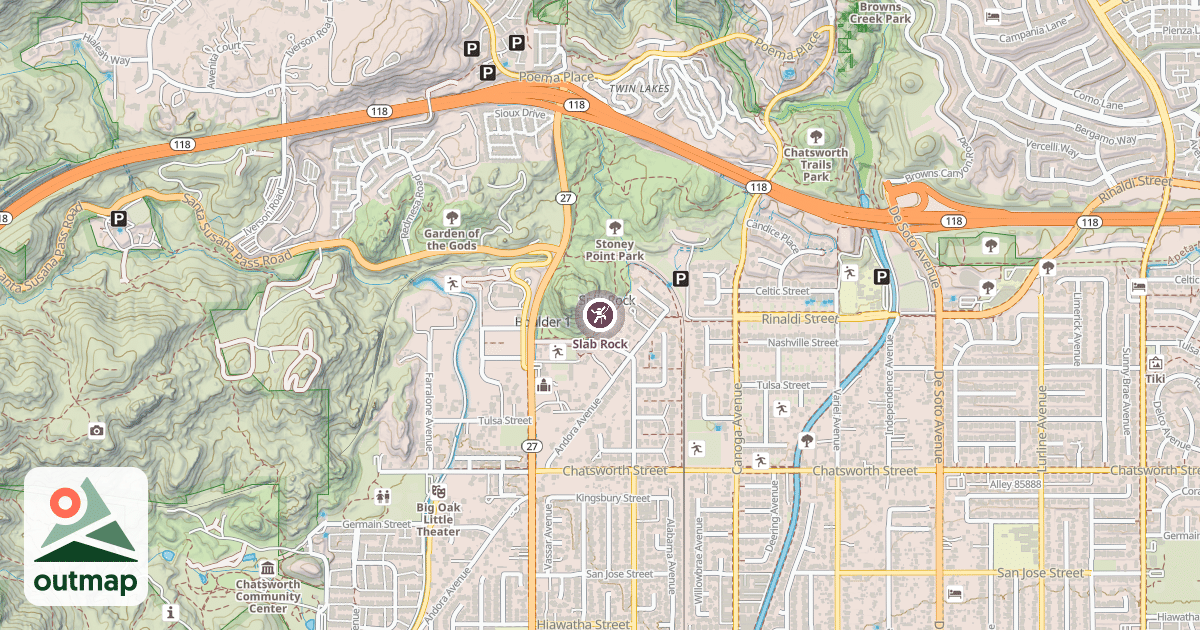 Map of Slab Rock