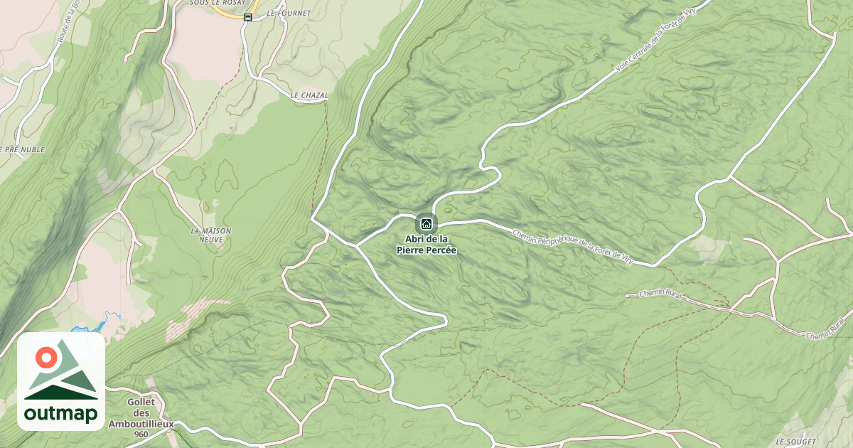 Map of Abri de la Pierre Percée
