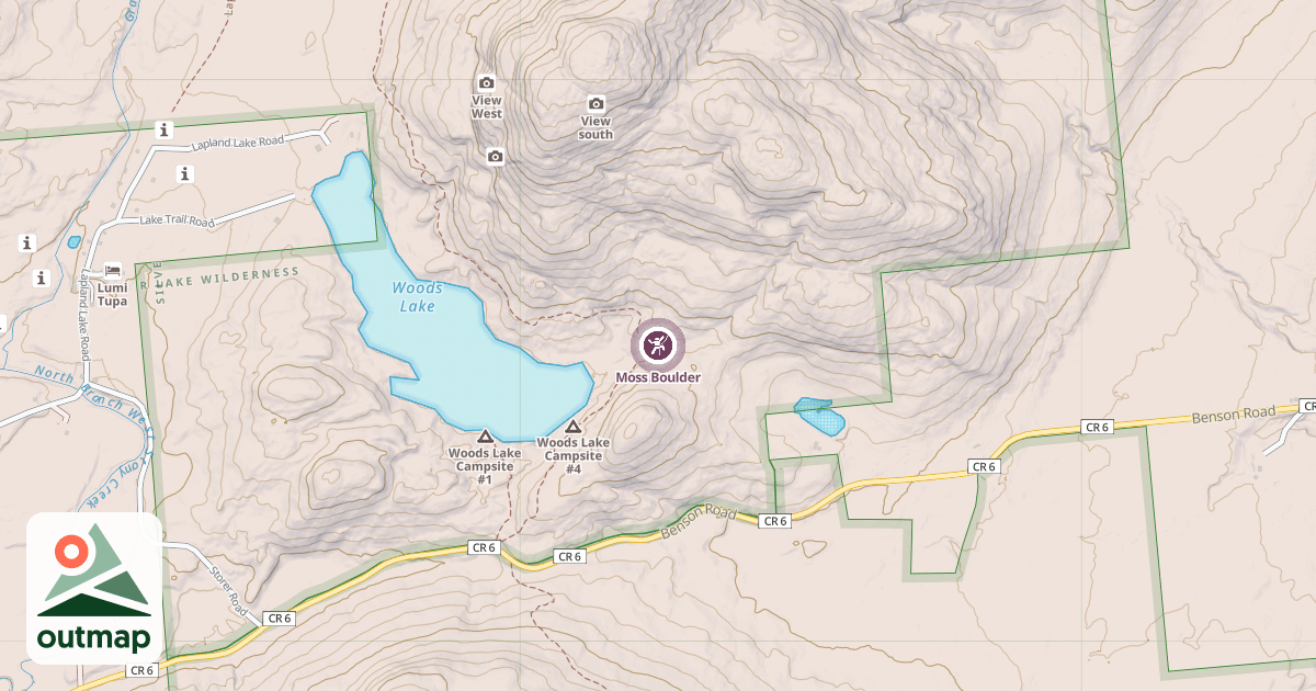 Map of Moss Boulder