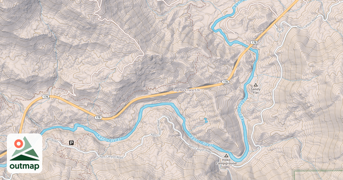 Map of Top Rock Face