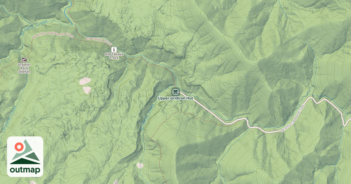 Map of Upper Gridiron Hut