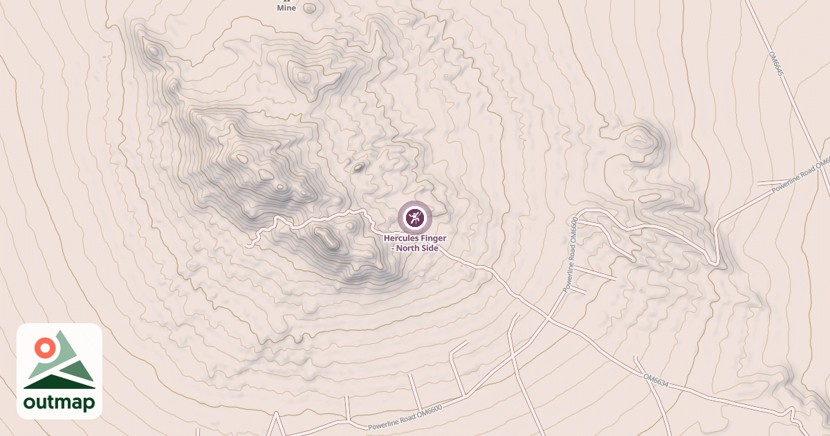 Map of Hercules Finger - North Side