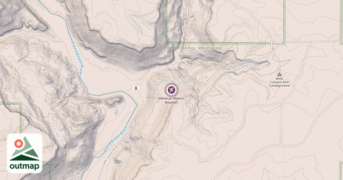 Map of Mexican Blanco Boulder