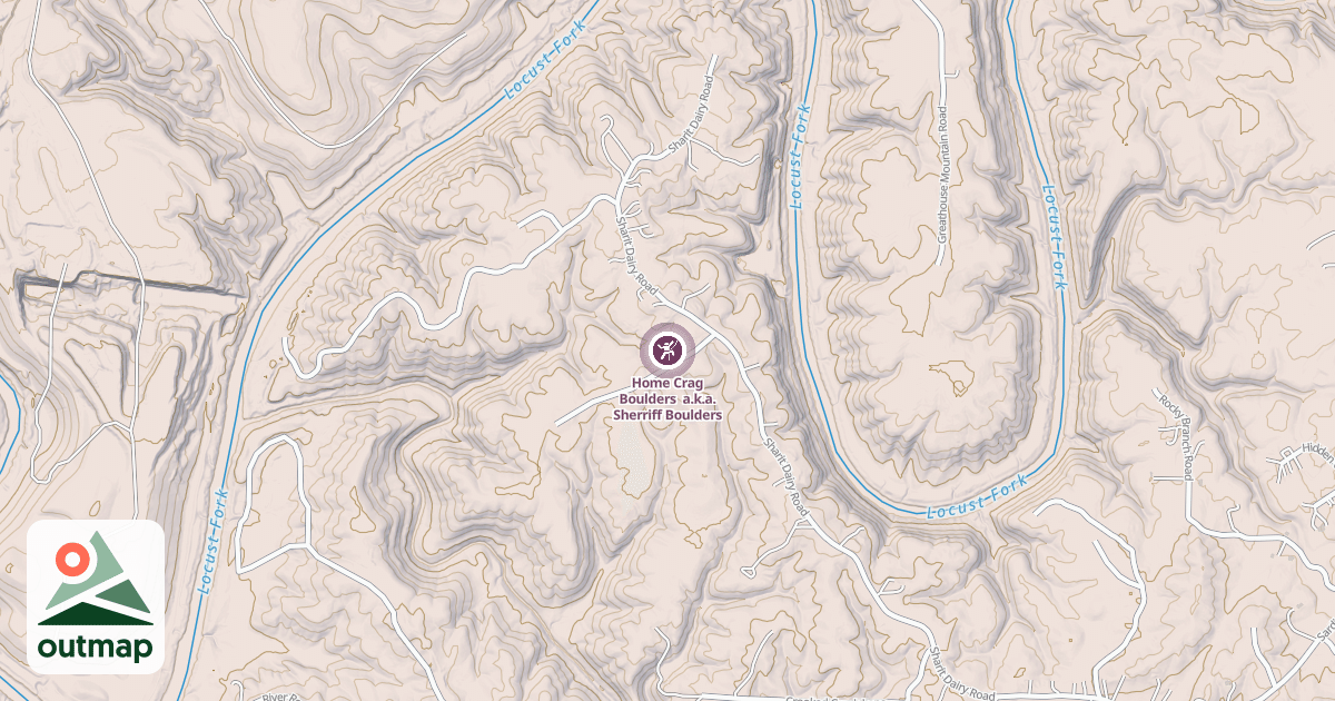 Map of Home Crag Boulders  a.k.a. Sherriff Boulders