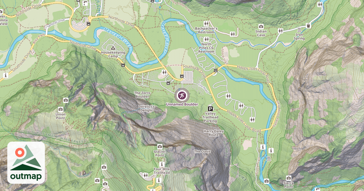 Map of Unnamed Boulder