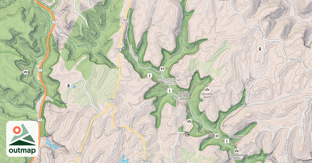 Map of Surfing the Whale's Back