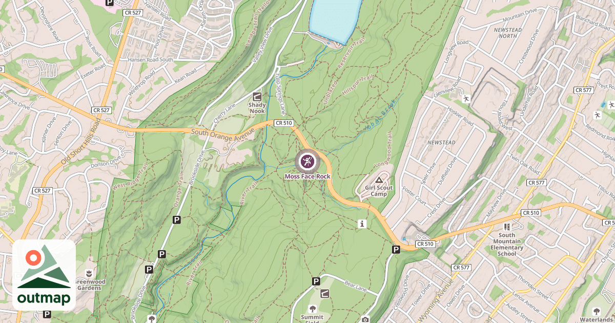 Map of Moss Face Rock